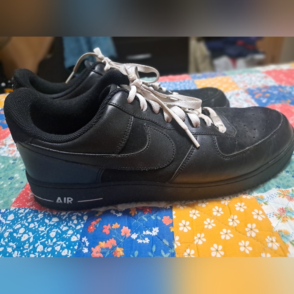Nike Black Air Force One Lows '07 Men's Sneakers Size 13
